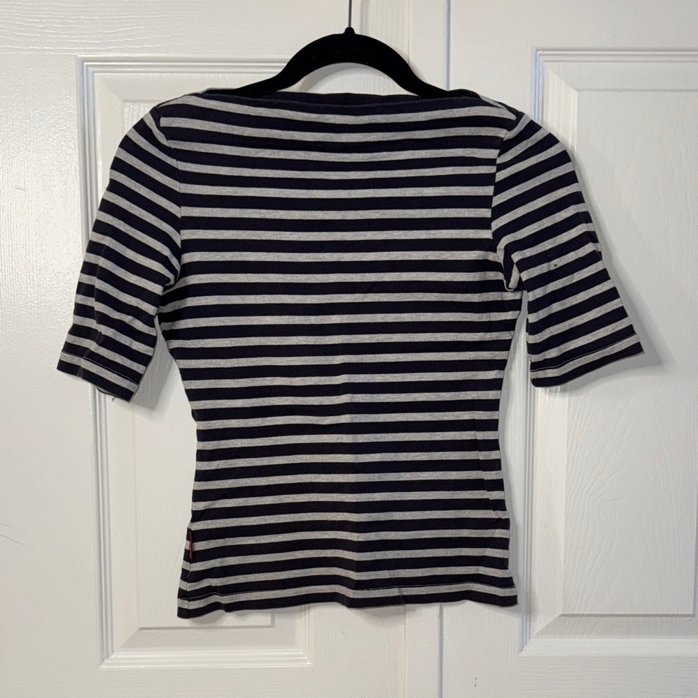 NWOT Striped Navy and Grey Women's Top
